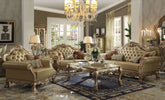Dresden Bone PU & Gold Patina Sofa Model 53160 By ACME Furniture